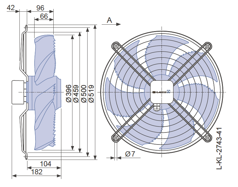 Вентилятор промисловий вісьовий FN040-VDD.0F.A7P2