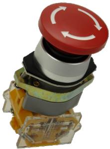 Кнопка безопасности грибовидная LAS0-A1Y-11TS/R красная, бистабильная