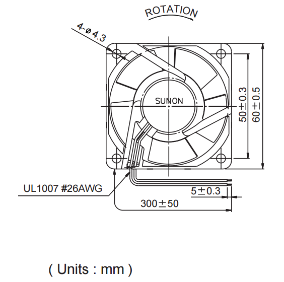 Вентилятор малогабаритный осевой PMD1206PTV1-A DC12V