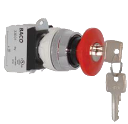 Кнопка грибовидная с ключом T11GM01-3E01 красная, модульная