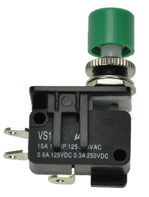 Кнопка управления VAQ4-G-15-1A зелёная, моностабильная