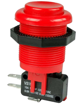 Кнопка управления VAQ7R-15-1C2-1R красная, моностабильная