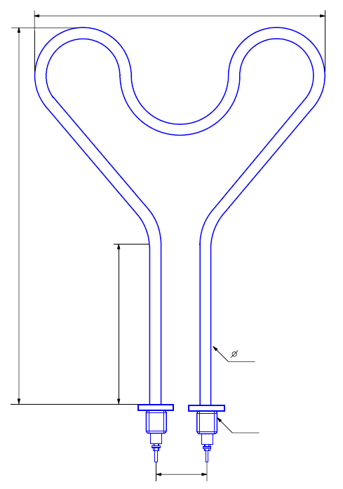 Трубчатый электронагреватель ТЭНУ 120-Е-10/2,0-Тн-380-16, u-образный