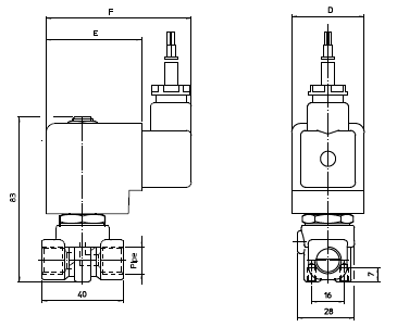 Электромагнитный клапан 21L1QDV25, двухходовой, прямого действия