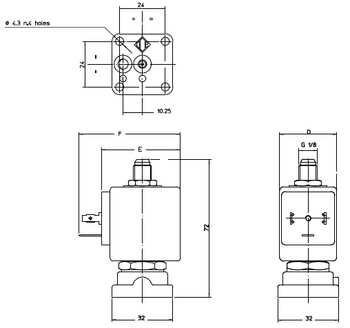 Электромагнитный клапан 31A1AR10, трехходовой, прямого действия
