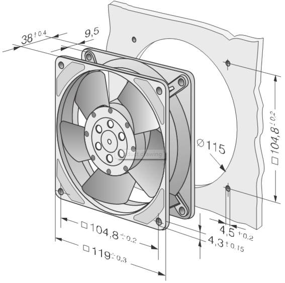 Вентилятор малогабаритний осьової 4580 Z AC230V