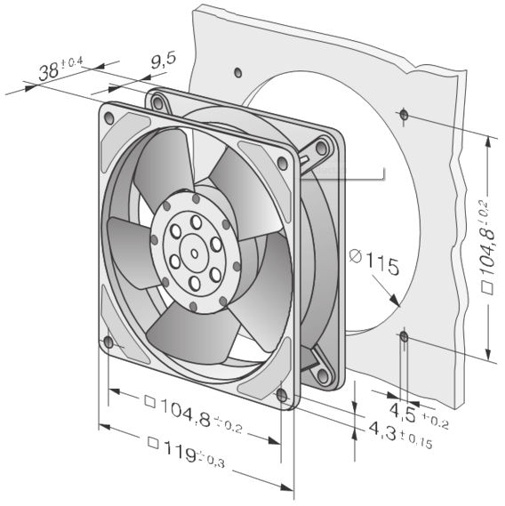 Вентилятор малогабаритний осьової 4600 Z AC115V