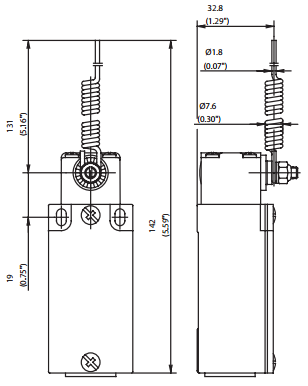 Концевой  выключатель GC-SU1 AF, с пружинным толкателем