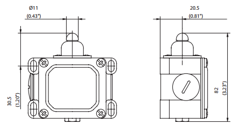 Концевой  выключатель D-SU1 W, с верхним толкателем