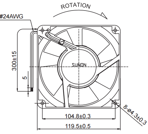 Вентилятор малогабаритний осьової A2123HBT.(7).GN AC220-240V