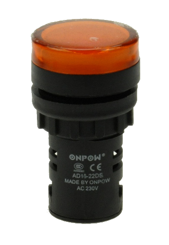 Сигнальная лампа AD16-22DS/O-230V оранжевая, LED/230V