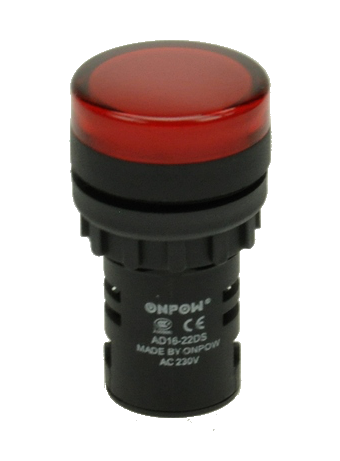 Сигнальна лампа AD16-22DS/R-230V червона, LED/230V
