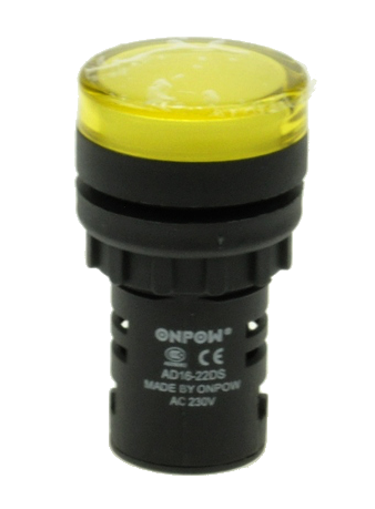 Сигнальная лампа AD16-22DS/Y-230V желтая, LED/230V
