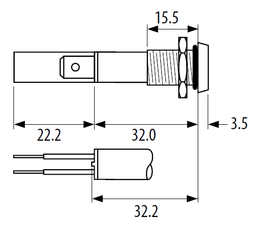 Светосигнальная лампа C 0275 OS, с защитным корпусом
