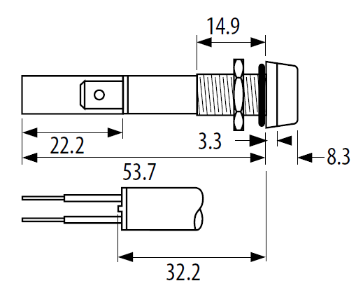 Светосигнальная лампа C 0277 OS, с защитным корпусом