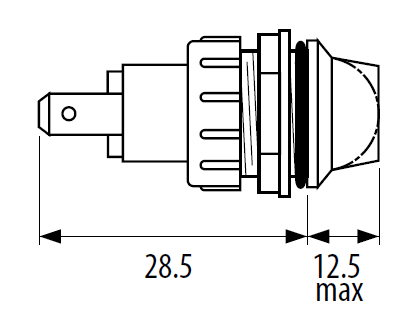Светосигнальная лампа C 1092 FFS, с защитным корпусом