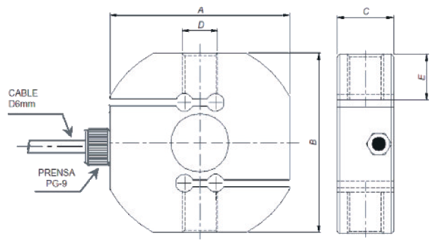 Тензометрический датчик s-образный натяжной CTCAX-1/150, для измерения растяжения и сжатия