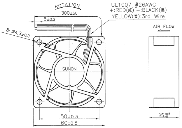 Вентилятор малогабаритный осевой EE60251B1-000U-G99 DC12V