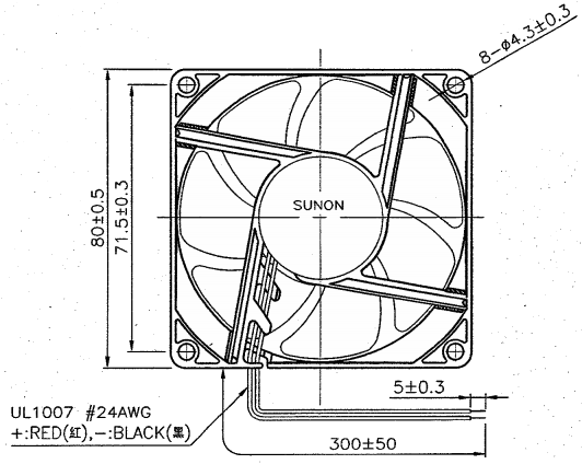 Вентилятор малогабаритный осевой EE80251B1-A99 DC12V
