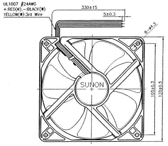 Вентилятор малогабаритний осьової EEC0382B1-G99 DC24V