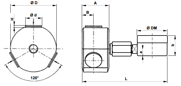 Тензодатчик гідравлічний F1103, для вимірювання гідравлічної сили