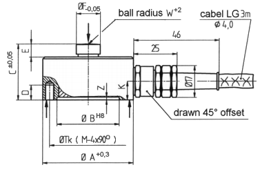 Тензодатчик мініатюрний F1211, для вимірювання сили стиснення