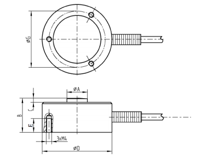 Тензодатчик мініатюрний F1226, для вимірювання сили стиснення