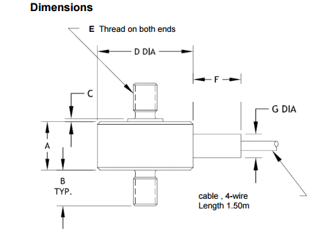 Тензодатчик мініатюрний F2221, для вимірювання сили стиснення
