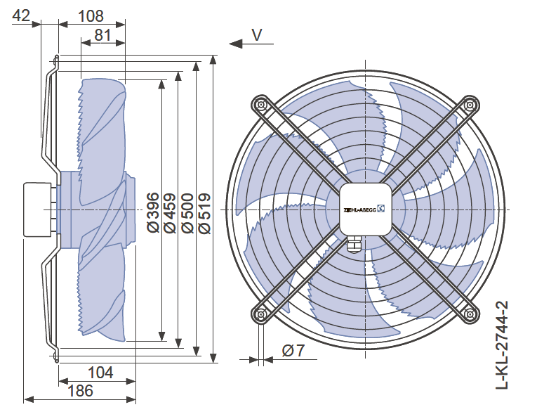 Вентилятор промышленный осевой FN040-4EI.0F.V7P1