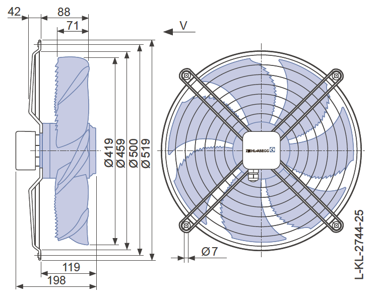 Вентилятор промышленный осевой FN042-6EI.0F.V7P1