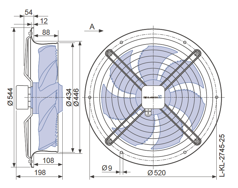 Вентилятор промышленный осевой FN042-6EL.0F.A7P1