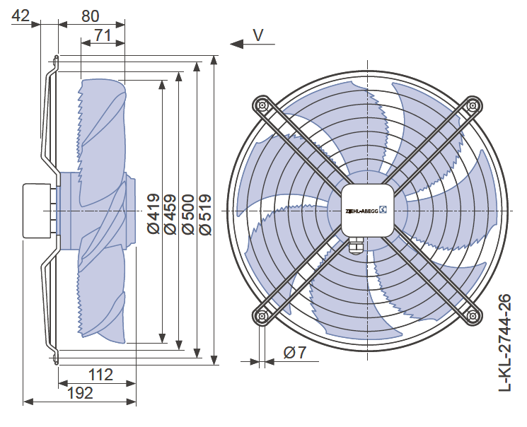 Вентилятор промисловий вісьовий FN042-SDI.2C.V7P1