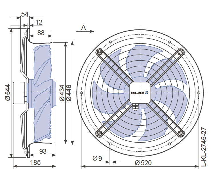 Вентилятор промышленный осевой FN042-VDL.2F.A7P1