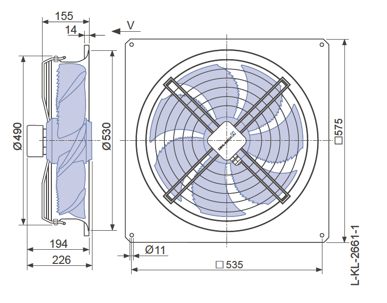 Вентилятор промышленный осевой FN045-4EQ.4I.V7P1