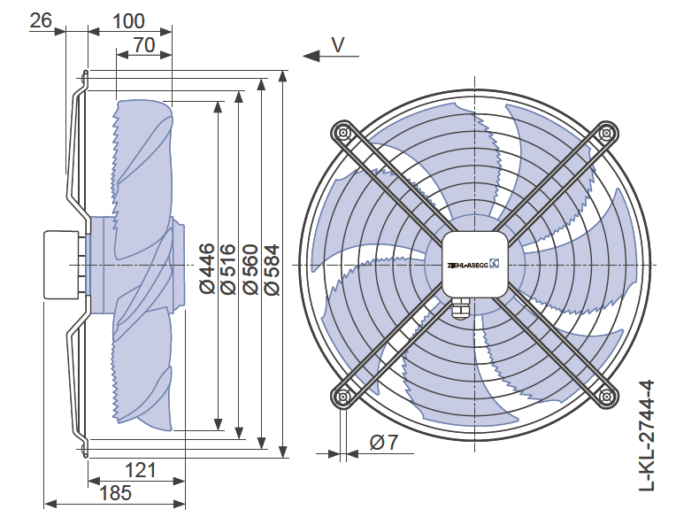 Вентилятор промисловий вісьовий FN045-VDI.2F.V7P2