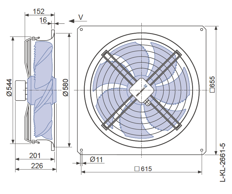 Вентилятор промышленный осевой FN050-4EQ.4I.V7P1
