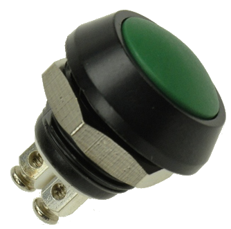 Кнопка управления GQ12B-10/A-G зелёная, моностабильная