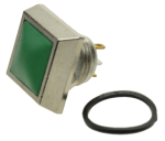 Кнопка управления GQ12S-10J/T-G зеленая квадратная, моностабильная