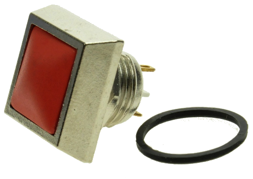 Кнопка управління GQ12S-10J/T-R червона квадратна, моностабильная