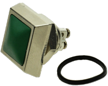 Кнопка управления GQ12S-10/T-G зеленая квадратная, моностабильная