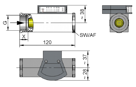 Індикатор потоку H1O1-008GM005, поршневий з вбудованим клапаном