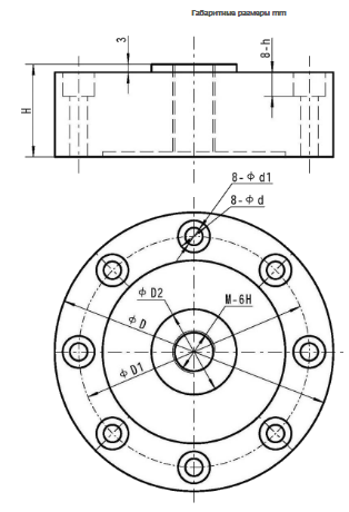 Тензометричний датчик мембранного типу (шайба) H2D3, для вимірювання ваги