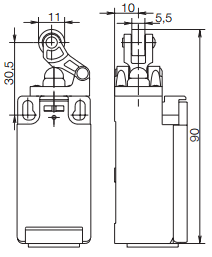 Кінцевий вимикач I88-SU1Z HW, з важелем і роликом
