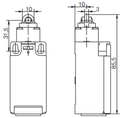 Концевой  выключатель I88-SU1Z RIWK, с верхним толкателем с роликом