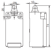 Концевой  выключатель I88-SU1Z W, с верхним толкателем
