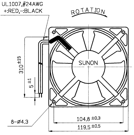 Вентилятор малогабаритный осевой KD2412PMBX-6A DC24V