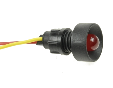 Сигнальна лампа KLP10R/24V червона з проводом, LED/12-24V