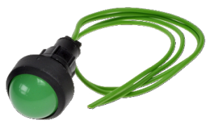 Сигнальна лампа KLP20G/230Vn зелена з проводом, LED/230V