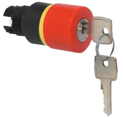 Кнопка экстренной остановки грибовидная с ключом L22GQ01 красная