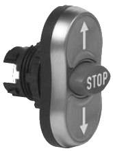 Кнопка управління потрійна L61BA22B червона/зелена, з написом і покажчиками